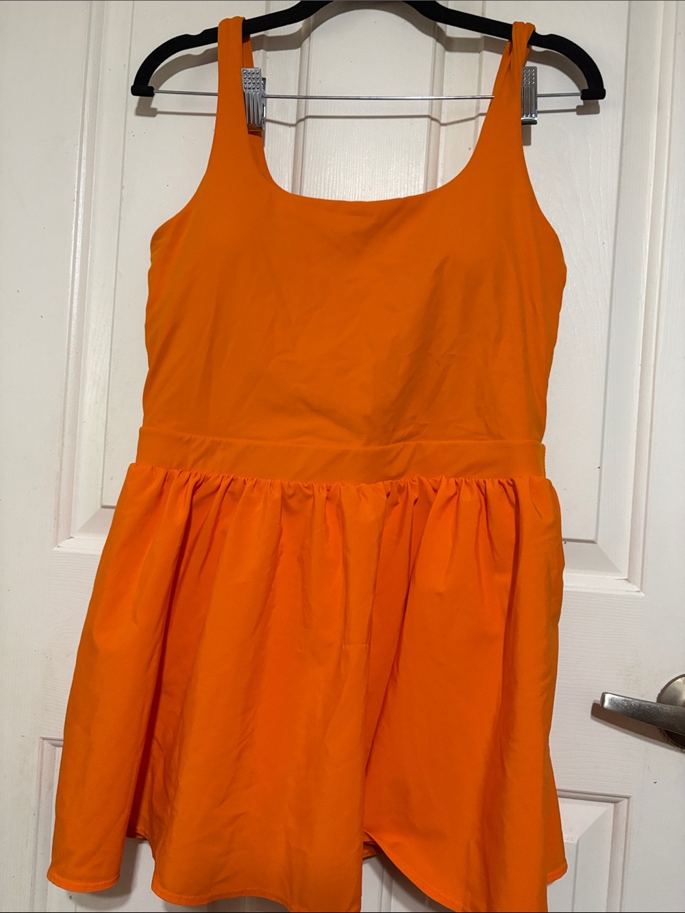 HALARA Orange Sleeveless Mini Skater Dress
